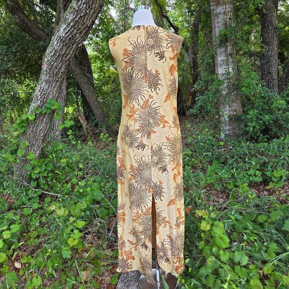 VINTAGE 1960s ALFRED SHAHEEN 2 PIECE JACKET MAXI GOLD HAWAIIAN DRESS Size 10‎ - Picture 11 of 16